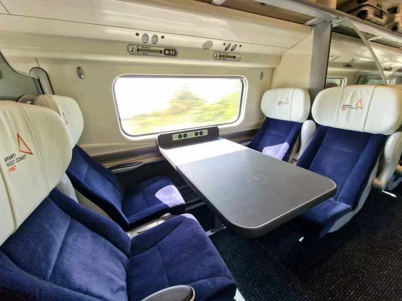 First class table and seats