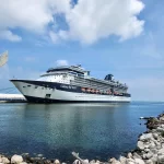 Celebrity Infinity in the Porto Corsini cruise terminal in Ravenna Italy