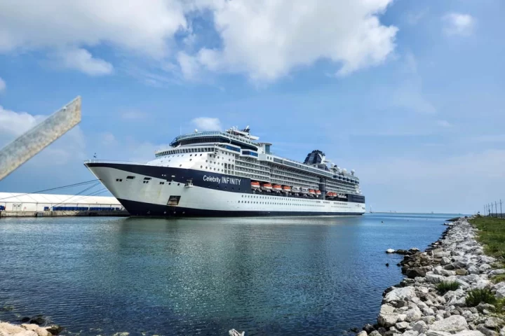 Celebrity Infinity in the Porto Corsini cruise terminal in Ravenna Italy