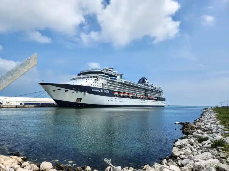 Celebrity Infinity in the Porto Corsini cruise terminal in Ravenna Italy