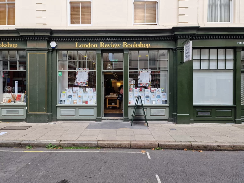 The exterior of the London Review Bookshop in London