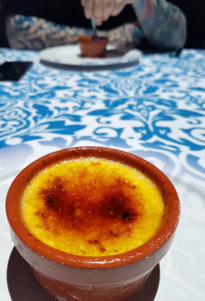 A serving of Creme Brulee at Le Petit Chef