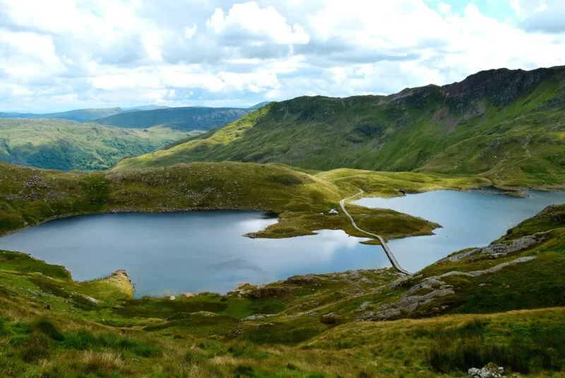 View of lake in Snowdonia
