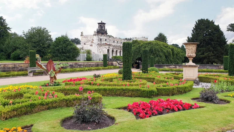 Perfectly manicured gardens at Trentham Hall in Stoke-on-Trent