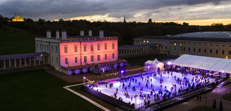 The Queen's House Ice Rink drone footage 