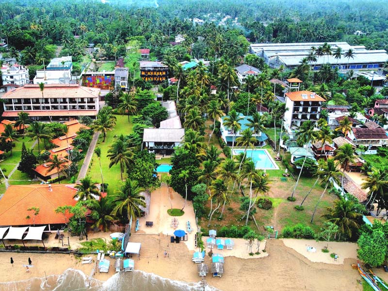 Aerial view of Parangi Weligama Bay hotel