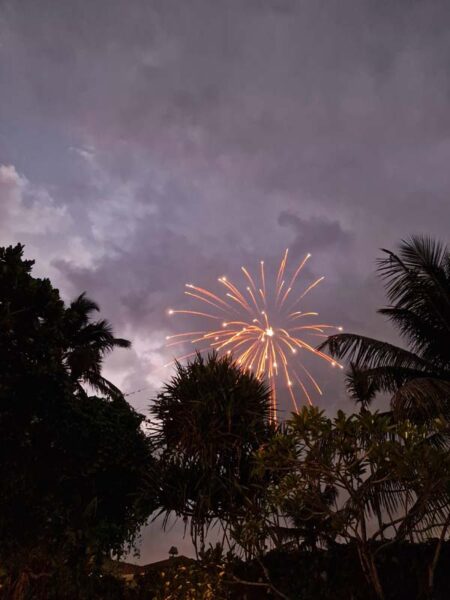 Evening fireworks at Parangi Weligama Bay